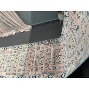 Alfombra de 3x16.1 pies, Alfombra Turca Vintage, Alfombra de Lana Azul - Product Image 3