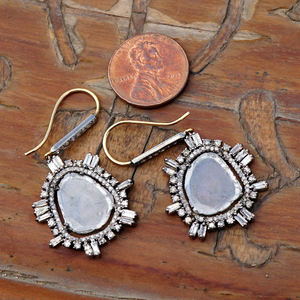 Pendientes de plata de primera ley con forma de diamante para mujer, aretes colgantes, plata esterlina 925, zirconia, circonita, zirconita, oro de 14 quilates - Product Image 4