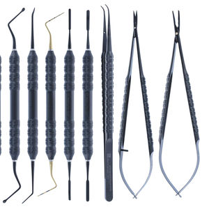 ชุดเครื่องมือผ่าตัดสแตนเลสสตีลแบบแมนนวล10ชิ้นเคลือบพรีเมี่ยมสีดำสำหรับใช้ในโรงพยาบาล - Product Image 1