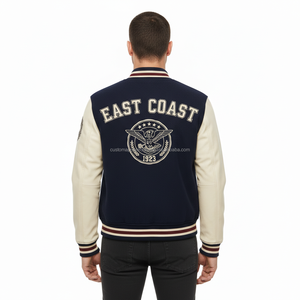 Custom Apparel Wool Varsity <b>Jacket</b> for <b>Men</b> with Vintage Chenille Patches Windproof Breathable <b>Summer</b> Cotton Lining - Product Image 5