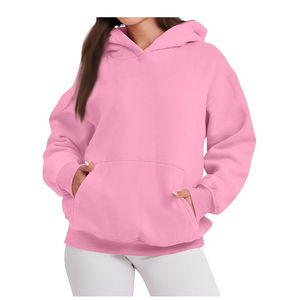 Vente chaude Femmes À Capuche Automne Hiver Personnalisé Solide Couleur Hoodies Street Wear Tricoté Casual Streetwear Polaire Femmes À Capuche - Product Image 3
