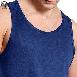 Diseño OEM nuevas camisetas sin mangas para hombres culturismo sin mangas 100% algodón hombres camiseta sin mangas Chaleco de viaje gimnasio fitness entrenamiento camiseta sin mangas - Product Image 2