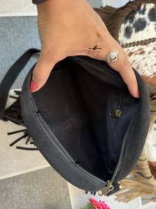 Stylish Cowhide Fur Sling <b>Bag</b> Handbag New Western Collection of Fringe Crossbody Shoulder Round <b>Bags</b> <b>Women's</b> Multi Uses <b>Bag</b> - Product Image 6