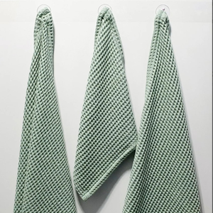 Paños de cocina absorbentes de lino y algodón orgánico para gofres lisos blancos bordados con logotipo personalizado de lujo de alta calidad y lo último en venta al por mayor - Product Image 3