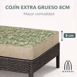 Cuscini per Sedie da Giardino 120x55x8cm, Comodi Cuscini da Esterno Leggermente Idrorepellenti con Cinghie di Fissaggio e Imbottitura in Schiuma - Product Image 4