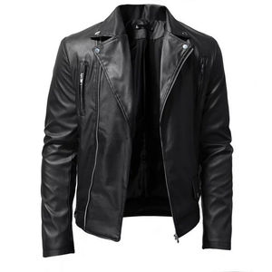 Veste d'hiver pour homme tendance 2025, style streetwear, personnalisable, OEM, cuir de vache véritable avec col montant, veste pour homme - Product Image 1