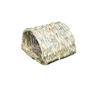 Hand woven natural material pet nest pet tunnel is used for small rodent pets such as chinchillas, rabbits, hamsters,