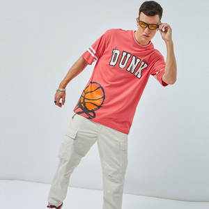 T-shirt de rue pour hommes personnalisé vêtements rétro surdimensionné lourd en vrac été à manches courtes respirant coton T-shirt en vrac - Product Image 4