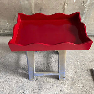 Plateau de service festonné frais de couleur unique fait à la main au Vietnam, disponible à un prix de gros compétitif. - Product Image 1