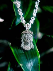 Hot Sale 925 Silver Moissanite Jesus Head Pendant Fancy Colors Diamonds Rose <b>Gold</b> Plated <b>Statue</b> Prayer Jewelry Pendants Charms - Product Image 3