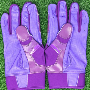 Custom Logo Professional Baseball Batting Gloves Leather Short Cuff Lightweight Flexible Breathable Durable <b>Hook</b> & Loop Closure - Product Image 2