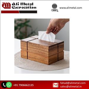 Stylish Round Table Top Accessory Wood <b>Napkin</b> Holder & <b>Dispenser</b> Organize <b>Napkins</b> for Office or Restaurant Use - Product Image 6