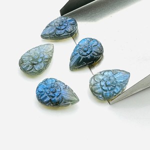 คริสตัลแกะสลักรูปลูกแพร์ของลาบราดอไรต์ธรรมชาติ18X12.5มม. รูปแฟนซีสำหรับทำเครื่องประดับ - Product Image 4