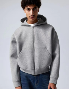 Sudaderas con capucha de invierno de peso pesado de gran tamaño personalizadas de alta calidad para hombres sudaderas con capucha de doble grosor patrón sólido para la temporada de otoño - Product Image 5