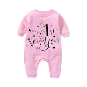 Mono de manga larga con estampado de letras bonitas y cuello redondo para recién nacidos, traje de gateo infantil para niños y niñas, ropa para niños pequeños - Product Image 3