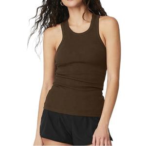 Vente en gros Débardeur côtelé personnalisé de haute qualité pour femmes XS Chemise de sport et d'entraînement Slim Fit Style sexy pour le yoga - Product Image 1