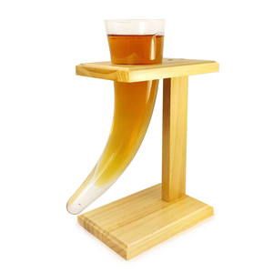 Eco-friendly Decorative New Design Indian Quality Natural Viking <b>Drinking</b> Horn with Horn <b>Stand</b> Manufacturer From India - Product Image 3