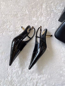 Tacones de Punta con Tira Trasera de Cuero Patentado GUERMANTES, Tacones Altos de 95 mm, Diseño Personalizado - Product Image 6