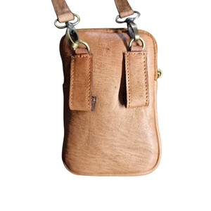 Sac à bandoulière mini en cuir véritable tendance avec pochette à rabat et fermeture éclair, portable, à sangle unique, pour usage quotidien féminin - Product Image 3