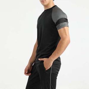 2025 nouveau 95% coton 5% élasthanne hommes coupe ajustée t-shirt plus longue goutte ourlet incurvé Muscle mince ajusté Gym t-shirt hommes T-shirts - Product Image 5