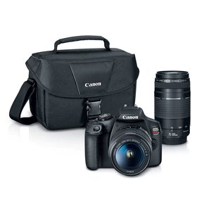 Appareil photo reflex numérique professionnel d'occasion avec kit double objectif 18-55 mm et 75-300 mm pour la photographie numérique - Product Image 1