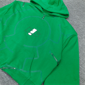 เสื้อฮู้ดดี้ทรงโอเวอร์ไซส์แบบครอป ผ้าเฟรนช์เทอร์รี่ แขนแร็กแลน ไม่มีแขน สไตล์วินเทจ ล้างสีแบบแอซิดวอช รับผลิตตามแบบ OEM พร้อมสกรีนโลโก้ตามสั่ง - Product Image 4