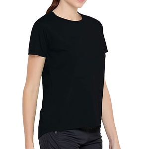 T-shirt décontracté pour femme en coton personnalisé, col rond, manches courtes, respirant, impression de logo personnalisée de haute qualité - Product Image 3
