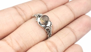 Winsome – bague ronde en pierre de lune arc-en-ciel, en argent Sterling 925, bijoux en argent Sterling, vente en gros - Product Image 4