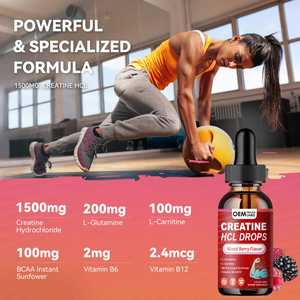 Gouttes de créatine HCL de marque de distributeur personnalisées OEM Chlorhydrate de créatine liquide par voie orale L-Carnitine L-Glutamine BCAA Vitamine B12 - Product Image 5