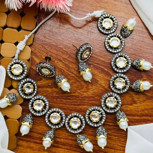 Handcrafted Traditional Meena Kari Stainless Steel <b>Jewelry</b> <b>Set</b> Classic Style with Colorful Enamel Work for Bridal Festive Wear - Product Image 1