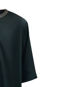 Thobe de satén Premium de alta calidad para hombres Slim Fit con bordado simple Moda musulmana árabe para todas las estaciones-XXL para adultos - Product Image 4