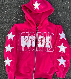 Sudadera con capucha de forro polar de invierno con orificios para los pulgares y bordado personalizado, conjunto de chándal de peso pesado para hombre, ropa urbana con logotipo al por mayor - Product Image 5