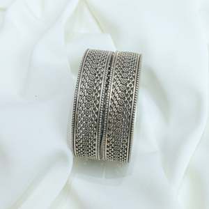 925 Fine Silver Ditya Jali Work Bangle <b>Single</b> Piece with Elegant Design - Product Image 2