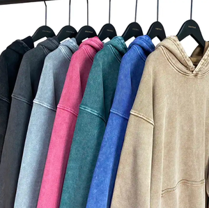 เสื้อฮู้ดดี้ผ้าฝ้ายหนา 300gsm 100% ไม่มีเชือกผูก  แบบเรียบ สำหรับฤดูหนาว สตรีทแวร์ผู้ชาย สั่งทำได้ พร้อมปักโลโก้ OEM ทรงโอเวอร์ไซส์ ผ้าฟลีซ เป็นมิตรกับสิ่งแวดล้อม - Product Image 2