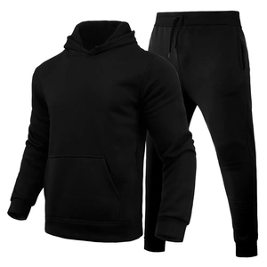 Tracksuit Blank 2 Piece Set High Quality Custom Unisex Streetwear 100% Cotton Jogger Set <b>Hoodies</b> Sweatshirts Private Label Logo - Product Image 2