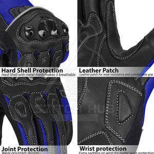 Guantes de carreras de piel de vaca genuina de alta calidad Recién llegado Guantes de cuero de moto transpirables para uso al aire libre - Product Image 6