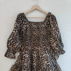 Vestido Largo de Verano Informal para Mujer, 100% Algodón, Cuello en V, Manga Larga, con Estampado Floral de la India - Product Image 3