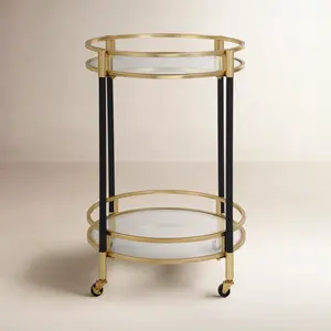 Chariot de service roulant industriel design éco-responsable en céramique artisanale haut de gamme pour thé et café ZAHID EXPORT sûr - Product Image 1