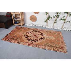 Alfombra Turca Vintage, Alfombra de 4.2x7.4 pies, Alfombra Ikat Beige - Product Image 3