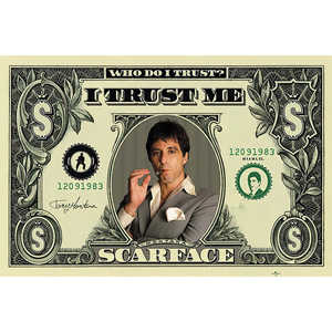 Scarface Dollarschein - Arte de pared en lienzo de estilo moderno para Who Do I Trust? - Product Image 2