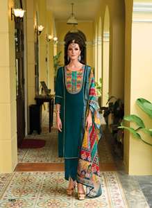 Heavy Handwork Vichitra Fabric Designer Printed Kurti Set para Bodas de mujeres y ropa de fiesta étnica Suministro mayorista indio - Product Image 4