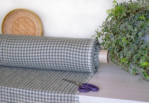 Tissu en lin à carreaux vert sauge non teints, lin de lin adouci lavé au mètre ou au mètre, lin à carreaux pour la couture - Product Image 5