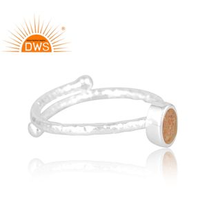 Anillo de piedras preciosas de piedra solar Natural de Plata de Ley 925 más vendido, joyería personalizada para mujer, regalo para ella - Product Image 4