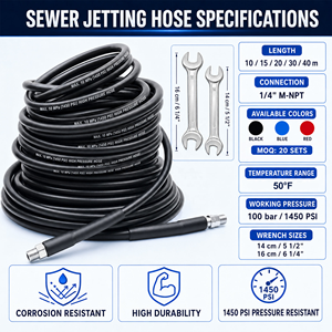 Kit <span class=keywords><strong>de</strong></span> <span class=keywords><strong>tuyau</strong></span> <span class=keywords><strong>de</strong></span> nettoyage <span class=keywords><strong>de</strong></span> canalisations 1450 PSI, <span class=keywords><strong>tuyau</strong></span> <span class=keywords><strong>de</strong></span> nettoyage <span class=keywords><strong>de</strong></span> canalisations haute pression avec 3 buses <span class=keywords><strong>de</strong></span> nettoyage <span class=keywords><strong>pour</strong></span> nettoyeur haute pression - Product Image 4