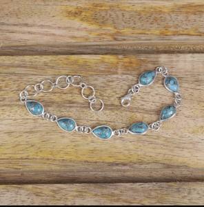 สร้อยข้อมือทองแดงธรรมชาติสําหรับผู้หญิง 925 สร้อยข้อมือเงินทองแดงทองแดงสร้อยข้อมือพลอยผู้หญิงอุปกรณ์เสริม - Product Image 4