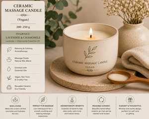 Vela de Masaje Aromática Premium con Fórmula de Cera Natural y Fragancia Elegante para Amenidades de Hotel, Colección de Spa y Decoración del Hogar - Product Image 3