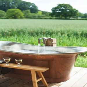 Venta caliente Base con faldón Altura inclinada Altura recta Patina Acabado Bañera de cobre Bañera de pie a precio razonable - Product Image 4