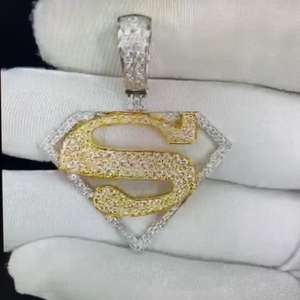 Personalizable 14K chapado en oro amarillo Moissanite diamante colgante mejorado VVS claridad diseño personalizado joyería fina para fiesta HipHop - Product Image 5