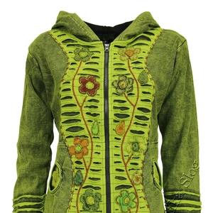 เสื้อฮู้ดดี้โอเวอร์ไซส์ผ้าเดนิมหนานุ่ม 100% คอตตอน ปักลายปะแบบวินเทจ ล้างสีแบบแอซิดวอช พร้อมโลโก้สั่งทำพิเศษ รับผลิตแบบ ODM - Product Image 3