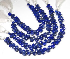 Cuentas Facetadas de Lapislázuli Natural, Hilo de 8 Pulgadas, Gemas de Corazón de Lapislázuli Azul, Piedras Preciosas Sueltas, Precio de Fábrica, Regalos para Ella, 7 mm - Product Image 2